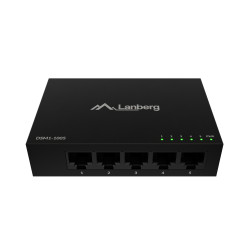 Lanberg Switch 5x1GB/s Unmanagment Gigabit Ethernet Desktop 12V metal case | DSM1-1005 | Unmanaged | Desktop