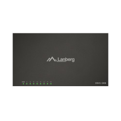 Lanberg Switch 8x1GB/s Unmanagment Gigabit Ethernet Desktop 12V metal case | DSM1-1008