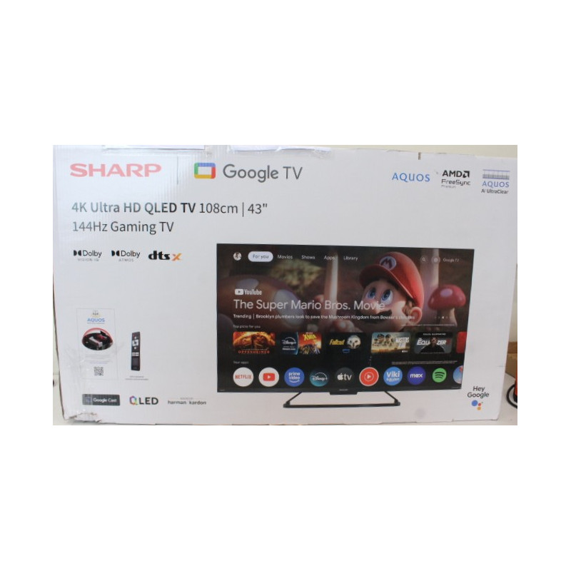 SALE OUT. Sharp | 43GR8265E | 43" | Smart TV | Google TV | 4K Ultra HD | DAMAGED PACKAGING