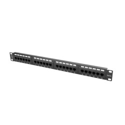 Lanberg | Patch Panel 24 port 1U 19" CAT.5E UTP | PPU5-1024-B | Black