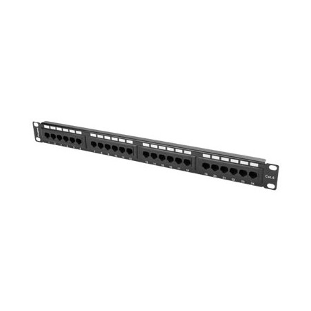 Lanberg | Patch Panel 24 port 1U 19" CAT.6 UTP | PPU6-1024-B | Black