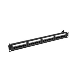 Lanberg | Patch Panel 24 port 1U 19" CAT.6A UTP | PPUA-1024-B | Black