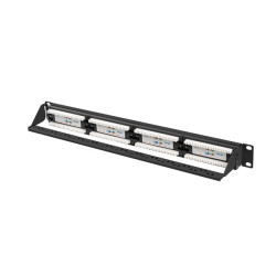 Lanberg | Patch Panel 24 port 1U 19" CAT.6A UTP | PPUA-1024-B | Black