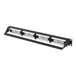Lanberg | Patch Panel 24 port 1U 19" CAT.6A UTP | PPUA-1024-B | Black