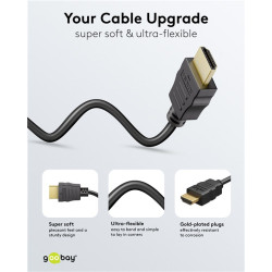 Goobay 80105 Soft HDMI High-Speed Cable with Ethernet | Soft | 5 m