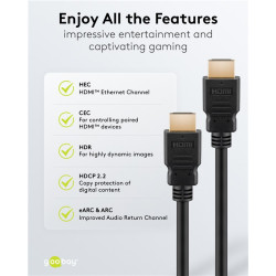 Goobay 80104 Soft HDMI High-Speed Cable with Ethernet | Soft | 3 m