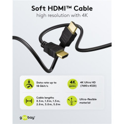 Goobay 80104 Soft HDMI High-Speed Cable with Ethernet | Soft | 3 m
