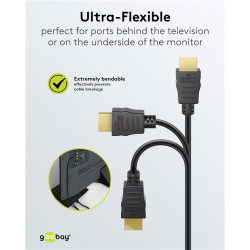 Goobay 80101 HDMI High-Speed Cable with Ethernet | Soft | 1 m
