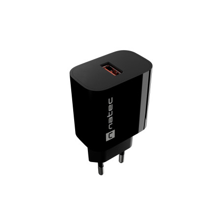 Natec Ribera USB Charger 1X USB-A 18W, Black