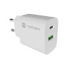Natec Ribera USB Charger 1X USB-A + 1X USB-C 20W, White