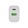 Natec Ribera USB Charger 1X USB-A + 1X USB-C 20W, White