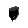 Natec Ribera USB Charger 1X USB-A + 1X USB-C 20W, Black