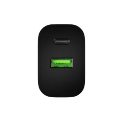 Natec Ribera USB Charger 1X USB-A + 1X USB-C 20W, Black