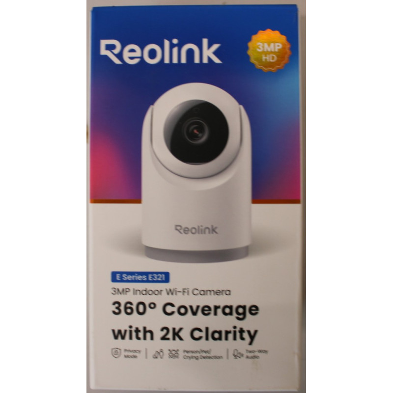 SALE OUT. Reolink E321 Smart Indoor Cam Wi-Fi PT, White | Reolink Camera | E Series E321 | 24 month(s) | Tabletop | 3 MP | 4mm/F