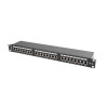 Lanberg | Patch Panel 24 Port 1U 19" CAT.5E FT with Cable Organizer Shielded | PPS5-1024-B | Black