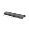 Lanberg | Patch Panel 24 Port 1U 19" CAT.5E FT with Cable Organizer Shielded | PPS5-1024-B | Black