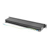 Lanberg | Patch Panel 24 Port 1U 19" CAT.5E FT with Cable Organizer Shielded | PPS5-1024-B | Black