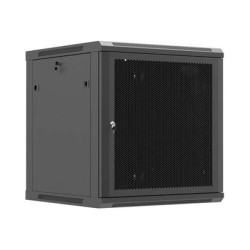 Lanberg Wall mounted installation cabinet 19"12U 600X600, Black perforated door (Flat pack) | Lanberg