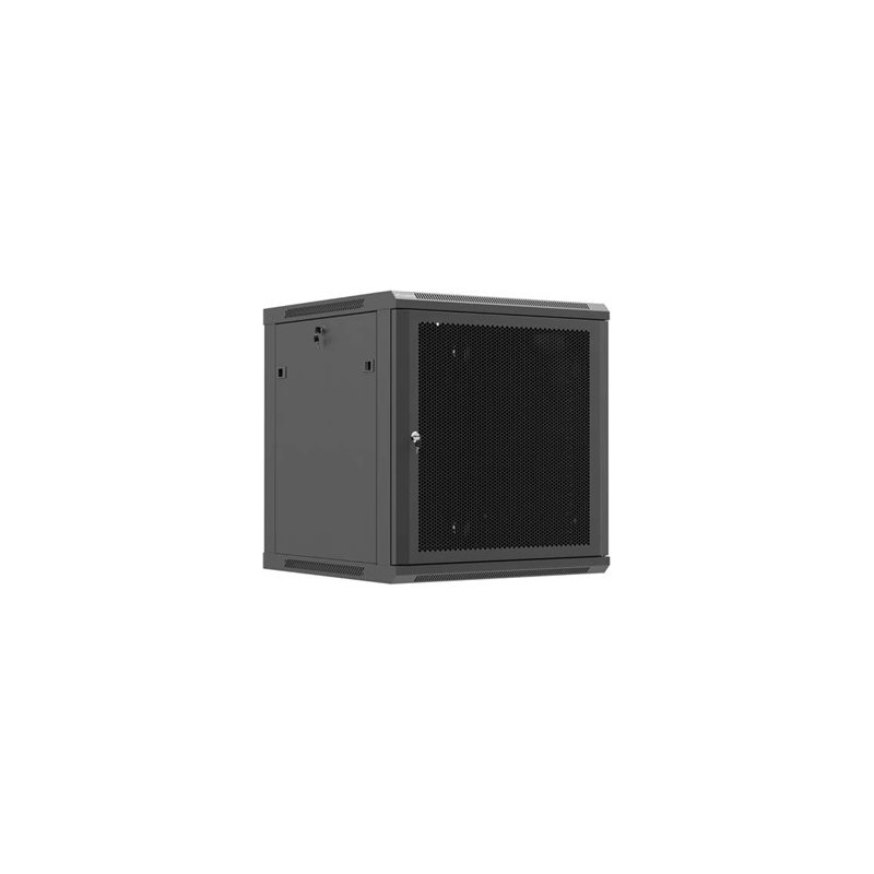 Lanberg Wall mounted installation cabinet 19"12U 600X600, Black perforated door (Flat pack) | Lanberg