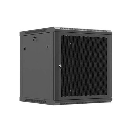 Lanberg Wall mounted installation cabinet 19"12U 600X600, Black perforated door (Flat pack) | Lanberg