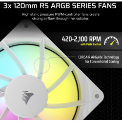 Corsair Liquid CPU Cooler | 360 RS ARGB | White