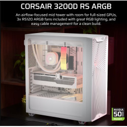 Corsair PC Case | 3200D RS ARGB | White | Mid-Tower