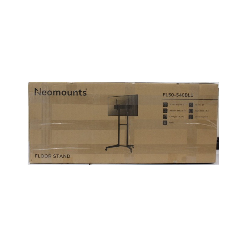 SALE OUT. Neomounts FL50-540BL1 TV trolley - 37-70" - max 50 kg - manual h 128,5-145 cm - VESA 100x100-600x400 - black | Neomoun