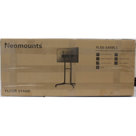 SALE OUT. Neomounts FL50-540BL1 TV trolley - 37-70" - max 50 kg - manual h 128,5-145 cm - VESA 100x100-600x400 - black | Neomoun