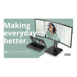 AOC | CU34P3CV | 34 " | VA | 21:9 | 100 Hz | 4 ms | 3440 x 1440 pixels | HDMI ports quantity 1