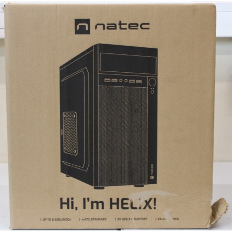 SALE OUT. | Natec | PC Case | Helix Matx | Black | Mini Tower | DAMAGED PACKAGING, DENTED ITEM BODY