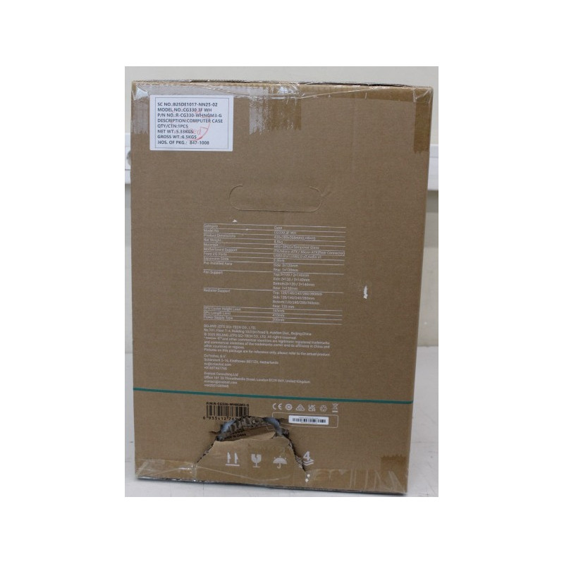 SALE OUT. Deepcool CG330 3F MINI TOWER CASE, White | Deepcool Case | CG330 3F WH | White | Micro ATX | DAMAGED PACKAGING