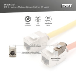 Digitus | Keystone Module | CAT 6A | 14.5 x 34.5 x 21.0 mm