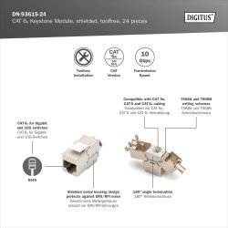 Digitus | Keystone Module | CAT 6A | 14.5 x 34.5 x 21.0 mm