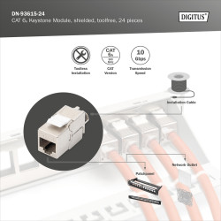 Digitus | Keystone Module | CAT 6A | 14.5 x 34.5 x 21.0 mm
