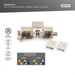 Digitus | Keystone Module | CAT 6A | 14.5 x 34.5 x 21.0 mm