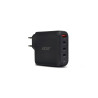 Acer 100W PD GaN Charger, 3 x USB C and 1 x USB A, EU Plug, 100W USB-C cable, Black, Retail Pack