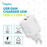 Digitus | USB GaN Charger 45W, 1x USB-C, 1x USB-A | DA-10302