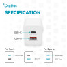 Digitus | USB GaN Charger 45W, 1x USB-C, 1x USB-A | DA-10302