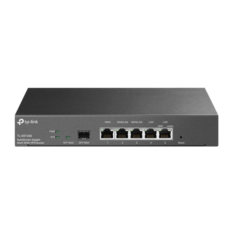 TP-LINK | SafeStream Gigabit Multi-WAN VPN Router | ER7206 | 10/100/1000 Mbit/s | Ethernet LAN (RJ-45) ports 1 Gigabit SFP WAN P