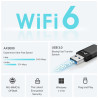 TP-LINK AX3000 Dual Band Wi-Fi 6 Wireless USB Adapter | Archer TX50U | 2.4 GHz, 5 GHz | 802.11ax | MU-MiMO No | no PoE | Antenna