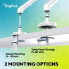 Digitus Desk Mount | Tilt, rotation, pivot | Single design monitor mount | 35 " | Maximum weight (capacity) 10 kg | White