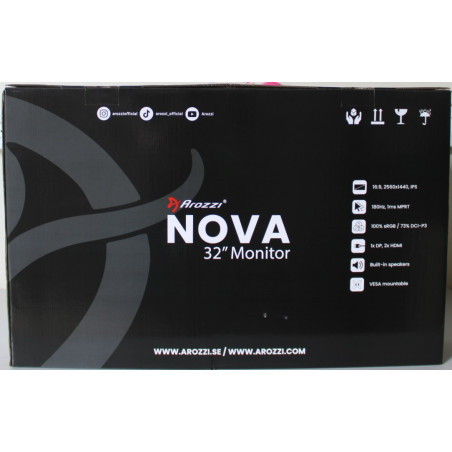 SALE OUT. Arozzi Nova 32" IPS, 180Hz, Computer Monitor - Black | Arozzi | Nova | 32 " | IPS | QHD | 16:9 | 180 Hz | 1 ms | 2560 