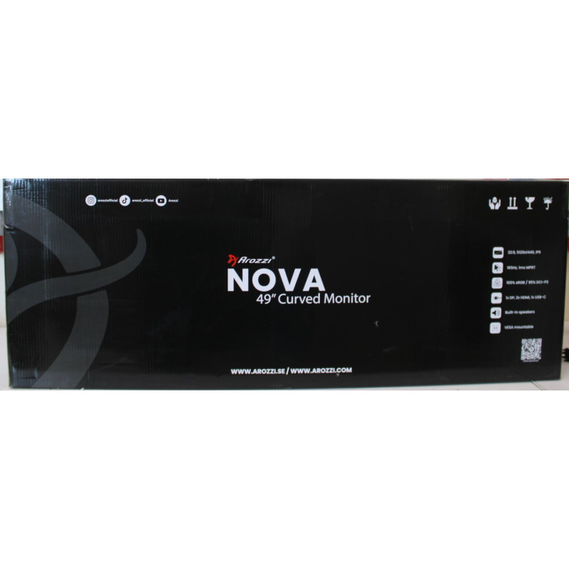 SALE OUT. | Arozzi | Nova | 49 " | VA | 32:9 | 165 Hz | 4 ms | 5120 x 1440 pixels | 350 cd/m | HDMI ports quantity 2 | Black | W