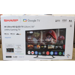 SALE OUT. Sharp 50HR7265E 50" (126cm) QLED 144Hz 4K Ultra HD Google TV, Dolby Vision, Dolby Atmos, Central Stand | SALE OUT. Sha