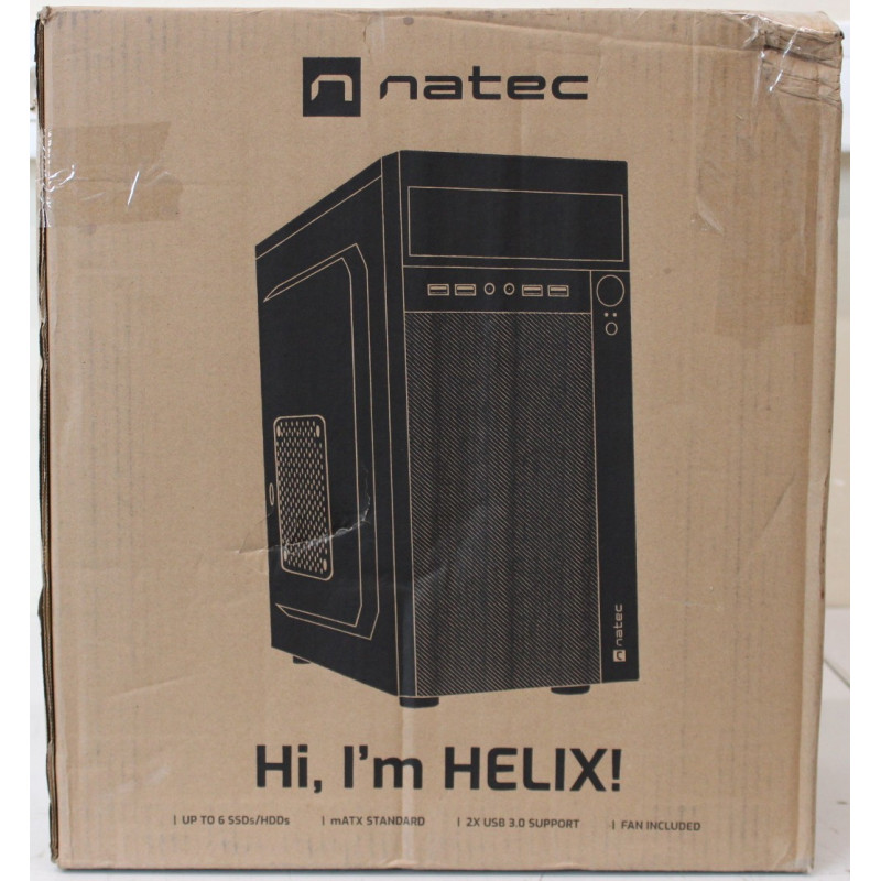SALE OUT. Natec Helix Matx PC case Mini Tower, Black | SALE OUT. | Natec PC Case | Helix Matx | Black | Mini Tower | DAMAGED PAC
