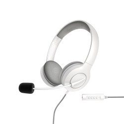 Energy Sistem Headset Office 3 White (USB and 3.5 mm plug, volume and mute control, retractable boom mic) | Energy Sistem | Wire
