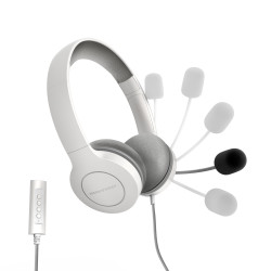 Energy Sistem Headset Office 3 White (USB and 3.5 mm plug, volume and mute control, retractable boom mic) | Energy Sistem | Wire