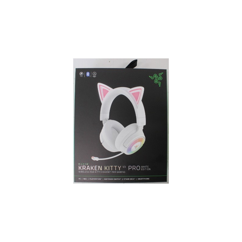 SALE OUT. Razer Kraken Kitty V3 Pro Headset, White | Razer Headset | Kraken Kitty V3 Pro | Bluetooth | Over-Ear | DAMAGED PACKAG