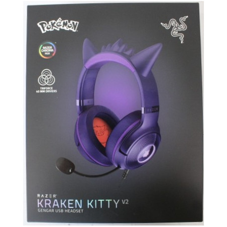SALE OUT. Razer Kraken Kitty V2 Headset, Pokémon Gengar Ed. | Razer Headset | Kraken Kitty V2 | Yes | Wired | Over-ear | DEMO