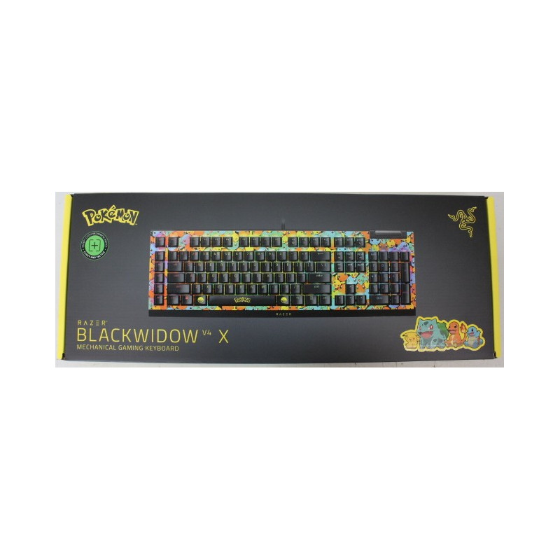 SALE OUT. SALE OUT. Razer BlackWidow V4 X | Mechanical Gaming Keyboard | Wired | US | Green Mechanical Switches | Pokémon Editio